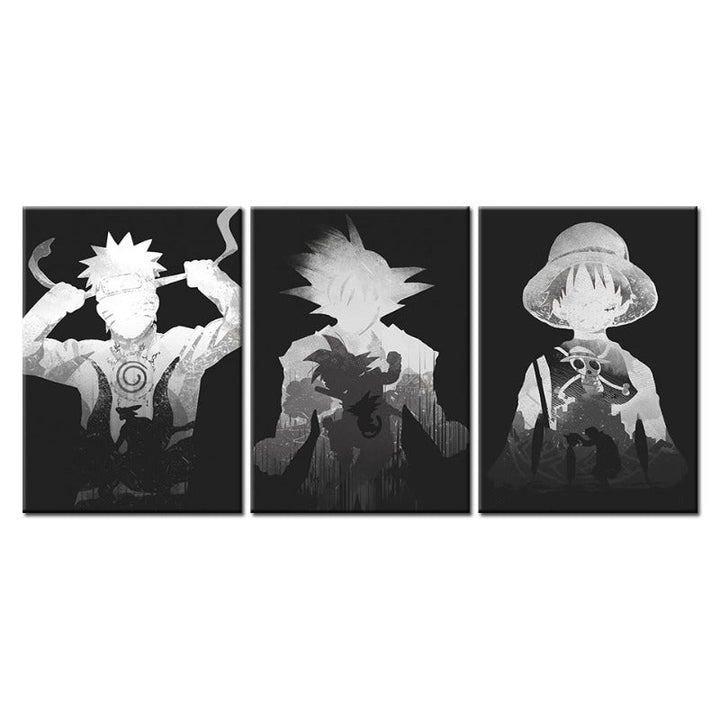 Mystery Anime Boys 3 Piece - Canvas Wall Art Painting | Bowlift