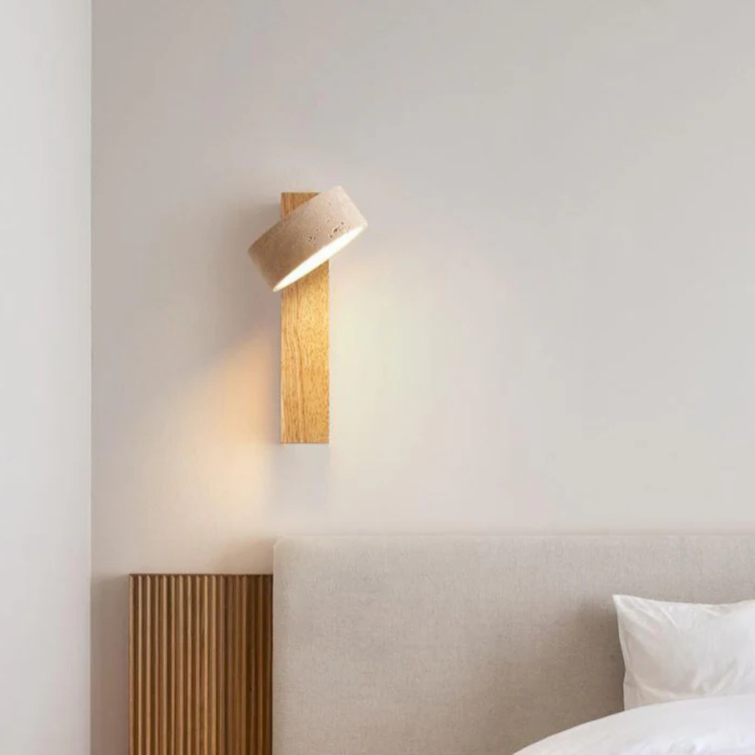 BowLift | Wabi Sabi Wall Lamp | Travertine Wall Lighting Indoor