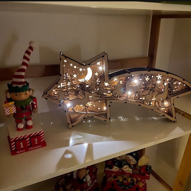 BowLift | LED Wood Christmas Star Light