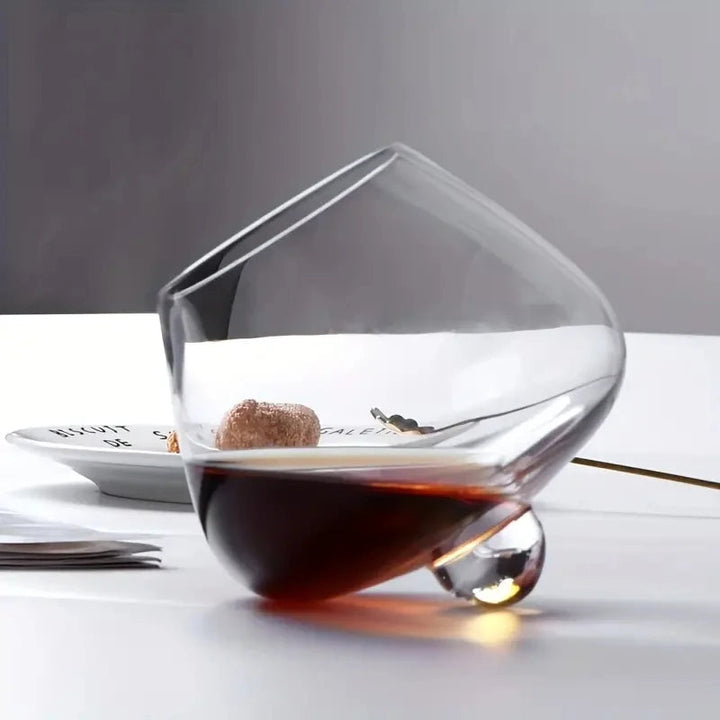 Belly Whiskey and Beer Glass - Rotating Tumbler for Cocktails, Wine and other Drinks Bowlift