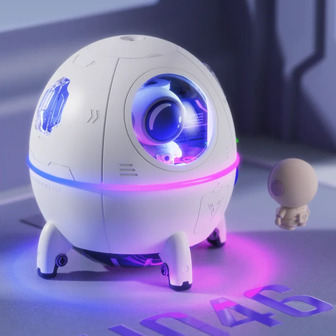BowLift | USB rechargeable aromatherapy diffuser with 7 colors mood light | 220mL room capsule humidifier - Ermius