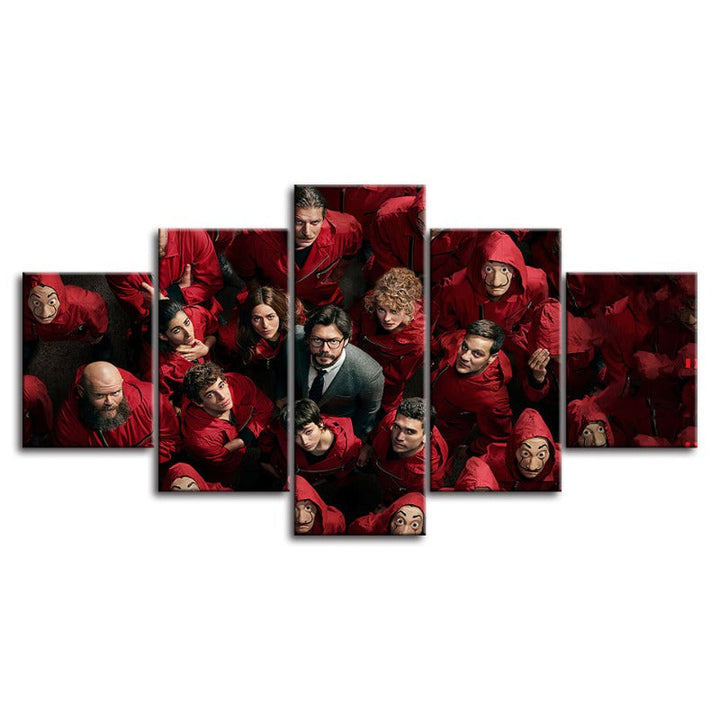 5 Piece Money Heist - Canvas Wall Art Painting | Bowlift