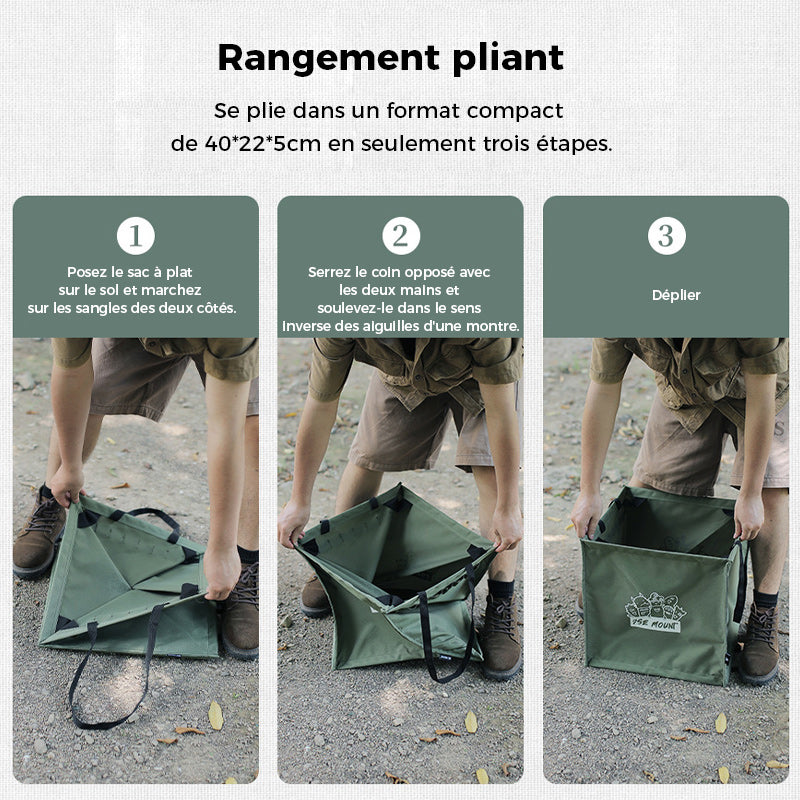 Foldable multifunctional trash can for outdoor use | Bowlift
