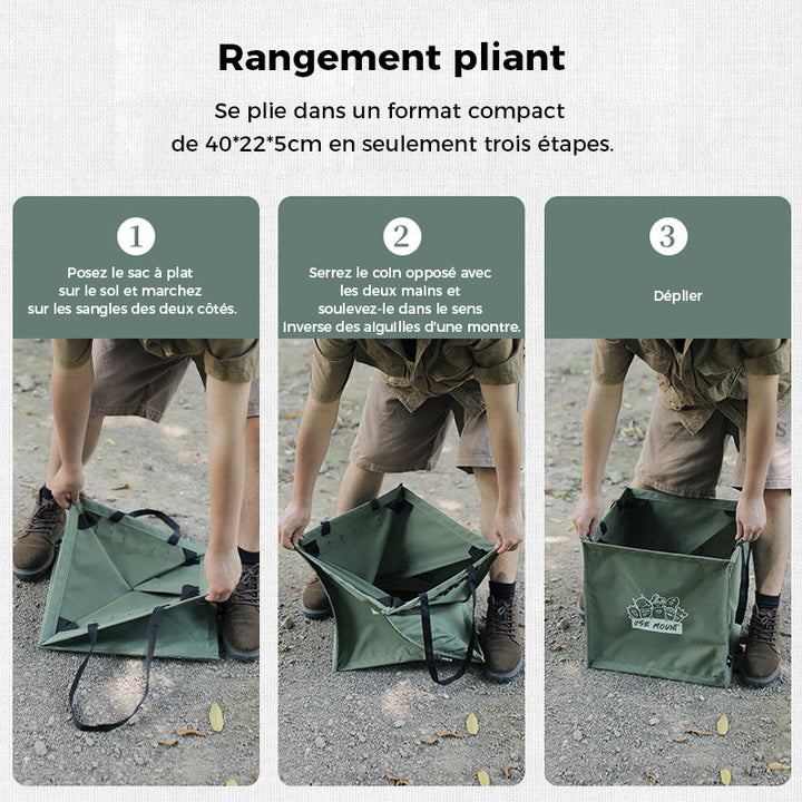 Foldable multifunctional trash can for outdoor use | Bowlift
