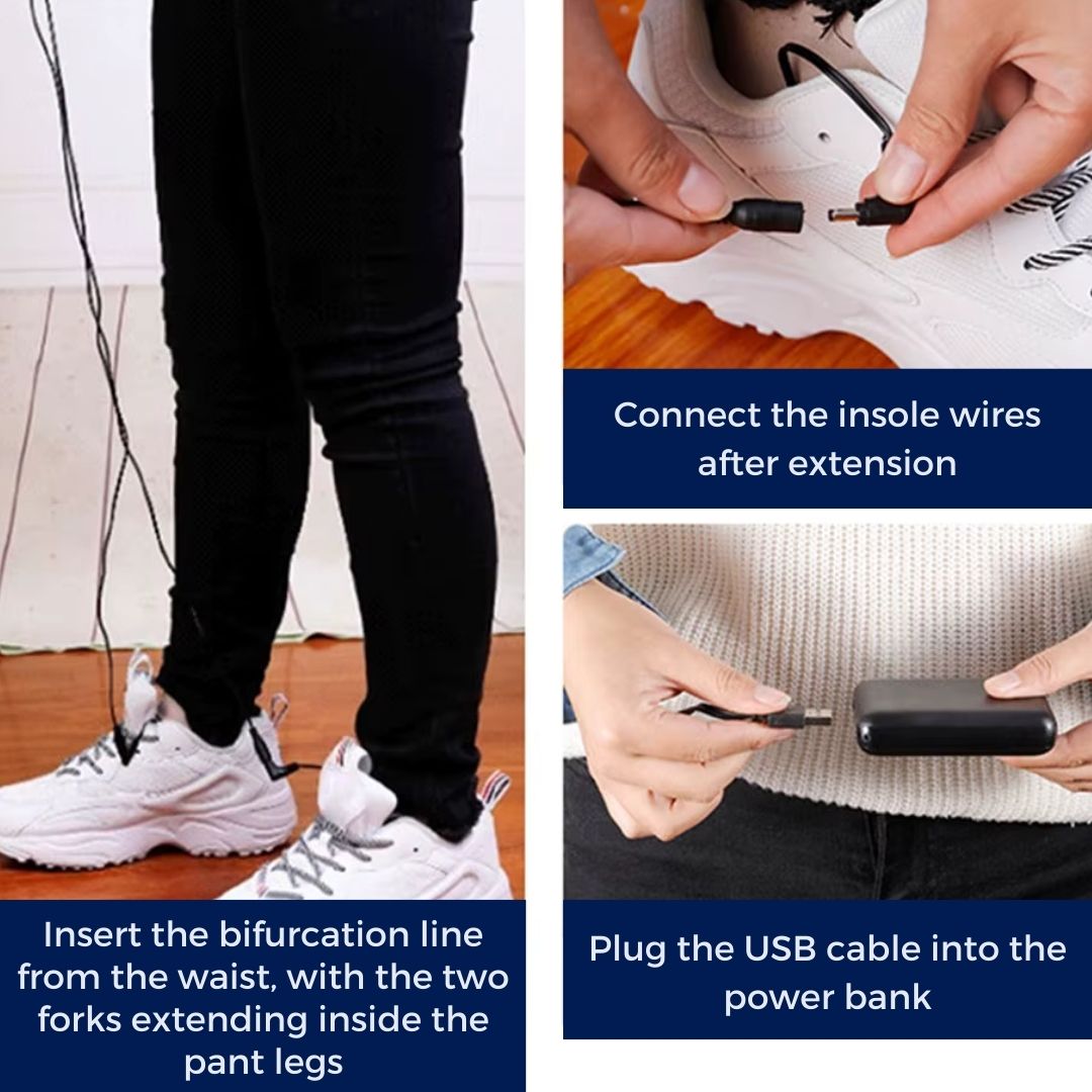HeatStride Heated Shoe Insoles | Heating Adjustable Shoe Inserts - Temperature Control - Cold Weather - Cold Feet Bowlift