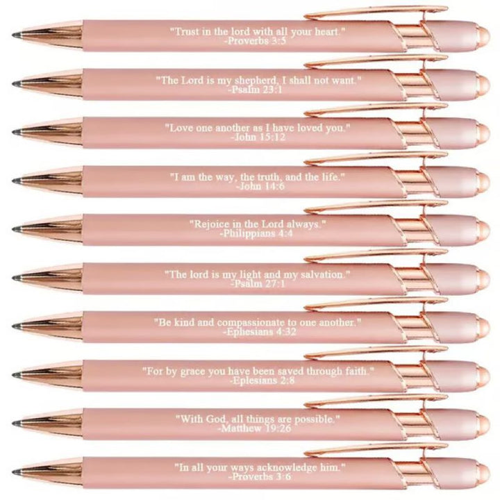 BowLift | ️Premium Comfort Bible Verse Pens – 10 pcs