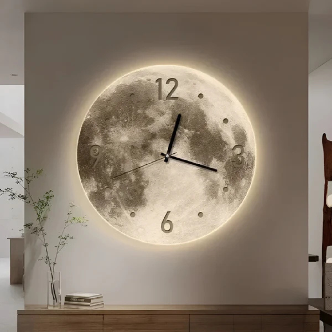 BowLift | Decorative Large Wall Clock with Moon Motif
