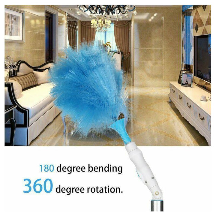 360° Rotatable Electric Spin Duster Motorized Dust Wand with 2 Brushes | Bowlift