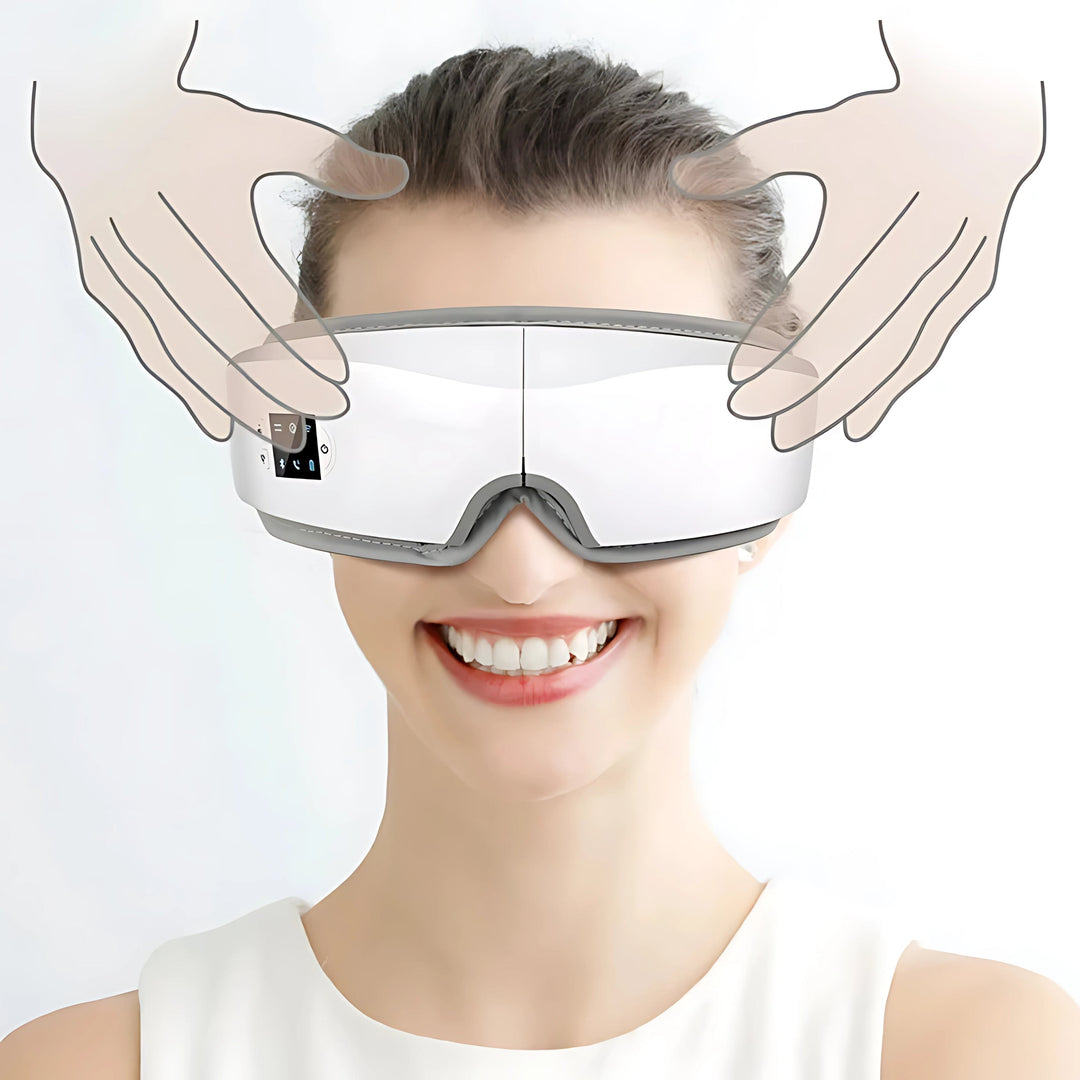Vistella | 4D Smart Eye Massager - Air Pressure - Vibration - Heat Therapy for Eye Strain Fatigue - Sleep Improvement Bowlift