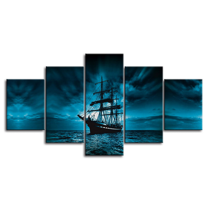 Deep Dark Ship - Canvas Wall Art Painting | Bowlift