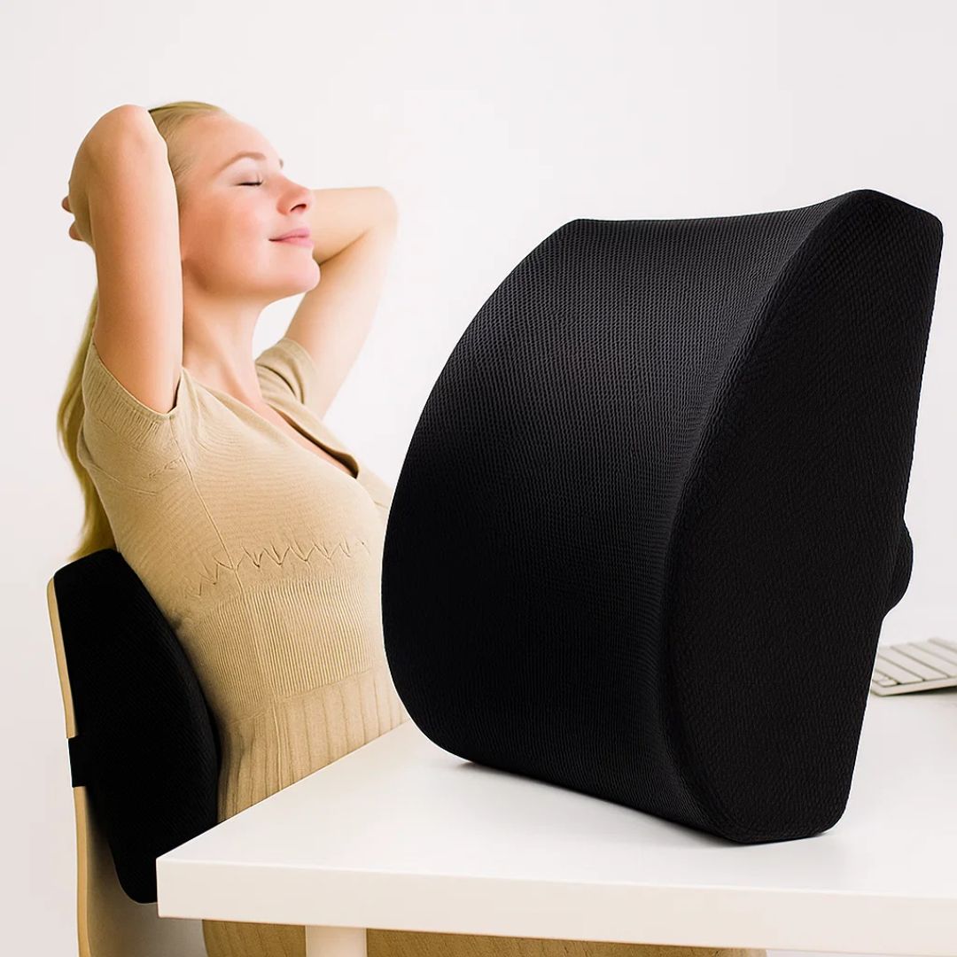 DriveEase | Car Lumbar Support Cushion – Memory Foam Relief – Breathable Mesh – Ideal for Commute & Long Drives Bowlift