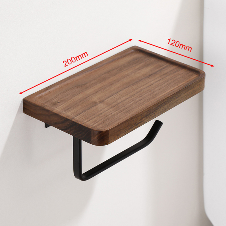 BowLift | Elegant Wall-Mounted Toilet Paper Holder - made of Walnut and Stainless Steel