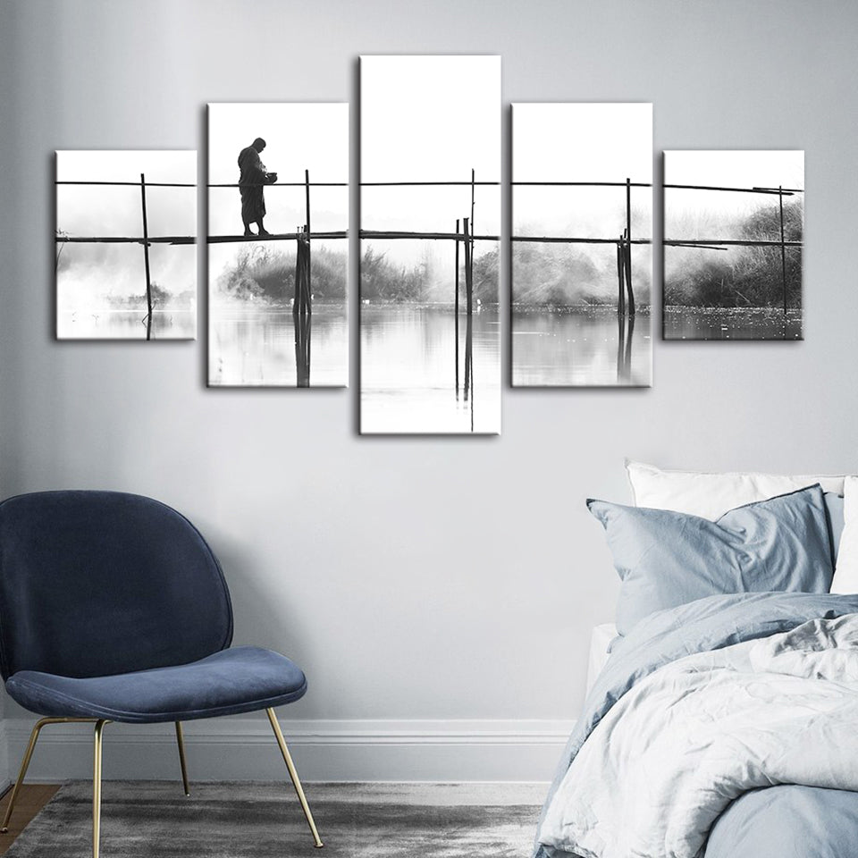 Bridge Walking 5 Piece - Canvas Wall Art Painting | Bowlift
