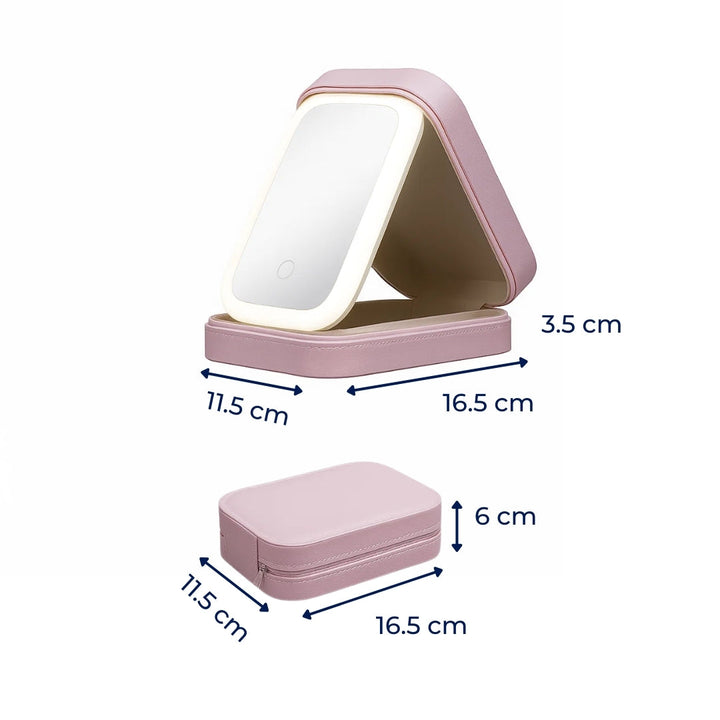 LED Light Mirror – Adjustable Angle – Organiser for Beauty Lovers – Bright Lighting for Flawless Look Bowlift