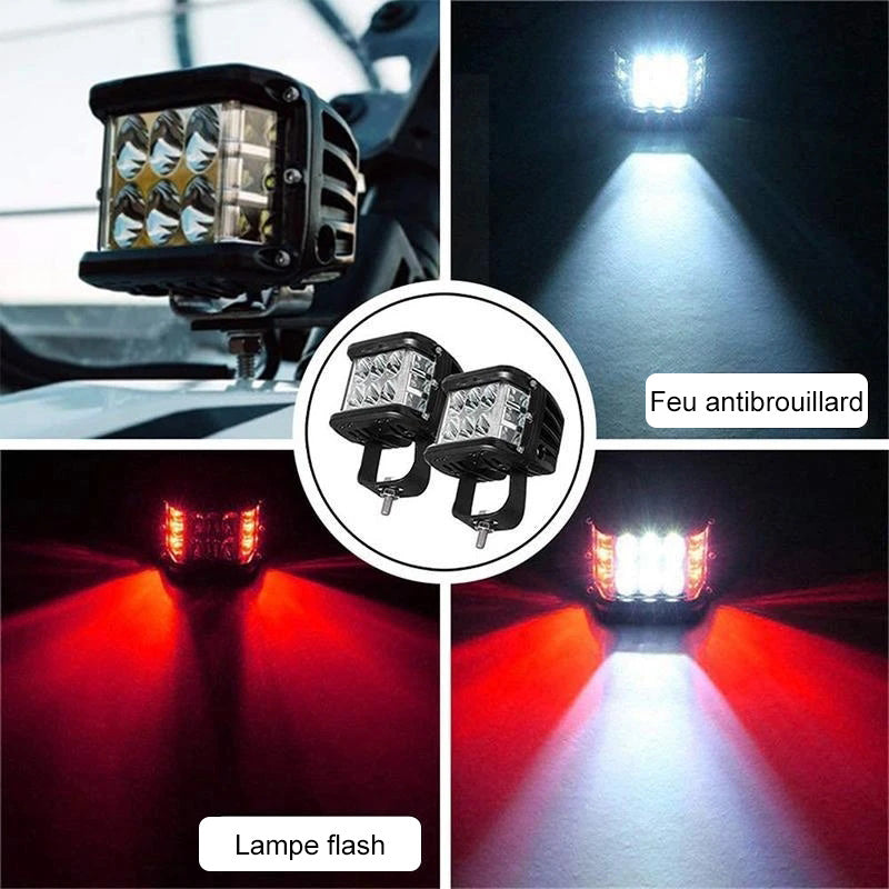 LED strobe spotlight with three sides for car | Bowlift
