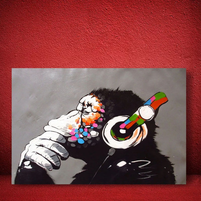 Musical Monkey - Canvas Wall Art Painting | Bowlift