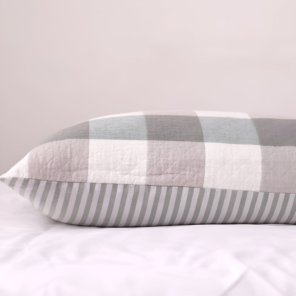 BowLift | Checked & Striped Cotton Pillowcase