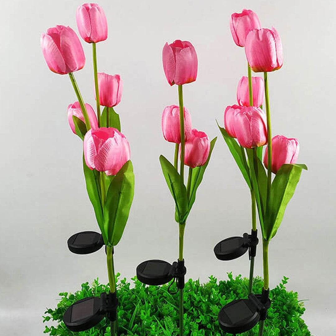 BowLift | Solar Tulip Lawn Light Outdoor Garden LED Tulip Flower Light Ground Stake Landscape Light