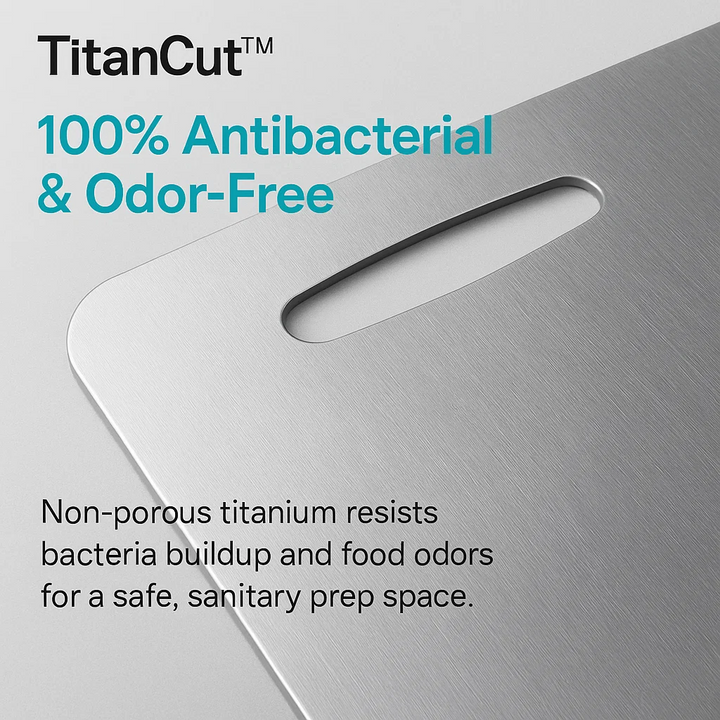 BowLift | Medical Grade Titanium Cutting Board | Durable, Non-porous Surface for Safe Food Preparation & Kitchen Use