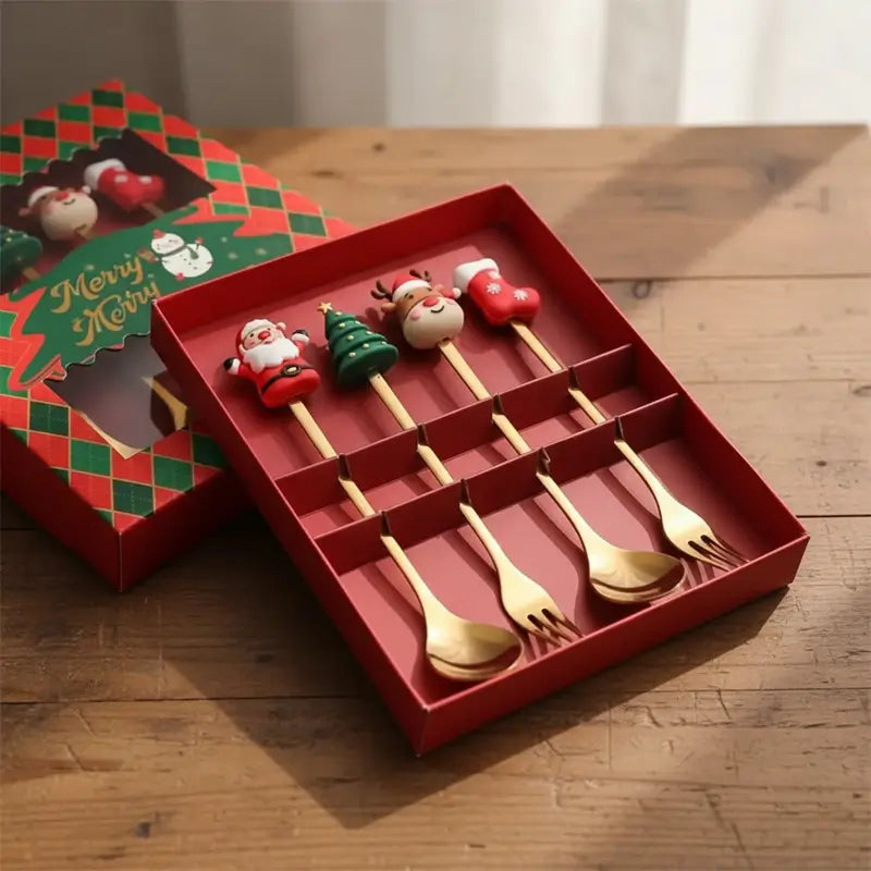 BowLift | Stainless Steel Christmas Utensil 4-Piece Sets