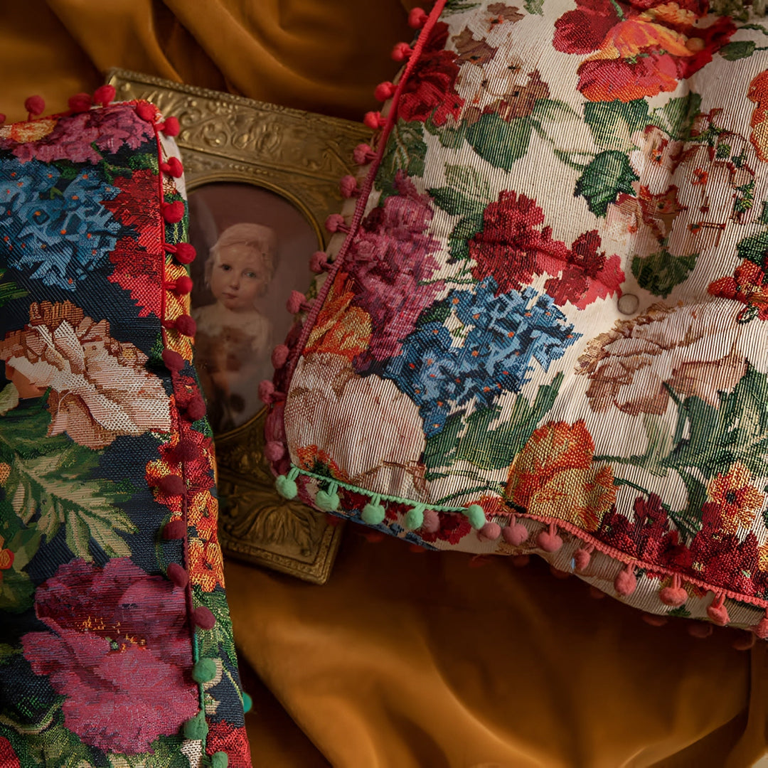 BowLift | Retro Floral Bohemian Tassel Cushion