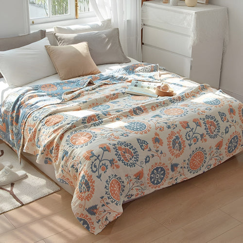 BowLift | Rustic Floral Cotton Reversible Blanket