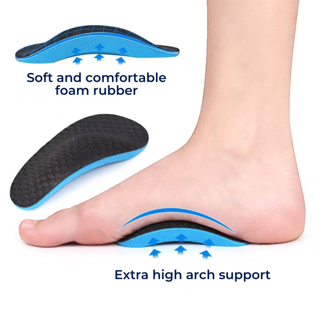 SoleEase High Arch Support Shoe Inserts | Soft EVA Foam - for Comfort Cushioning and Pain Relief Bowlift