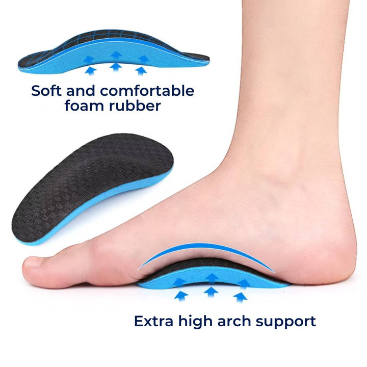 SoleEase High Arch Support Shoe Inserts | Soft EVA Foam - for Comfort Cushioning and Pain Relief Bowlift