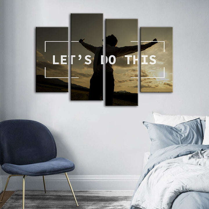 Let's Do This 4 Piece - Canvas Wall Art Painting | Bowlift