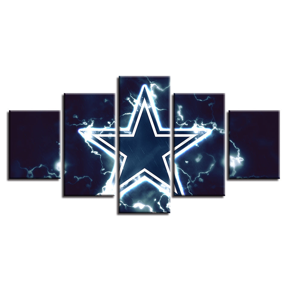 Blue Star Logo 5 Piece - Canvas Wall Art Painting | Bowlift