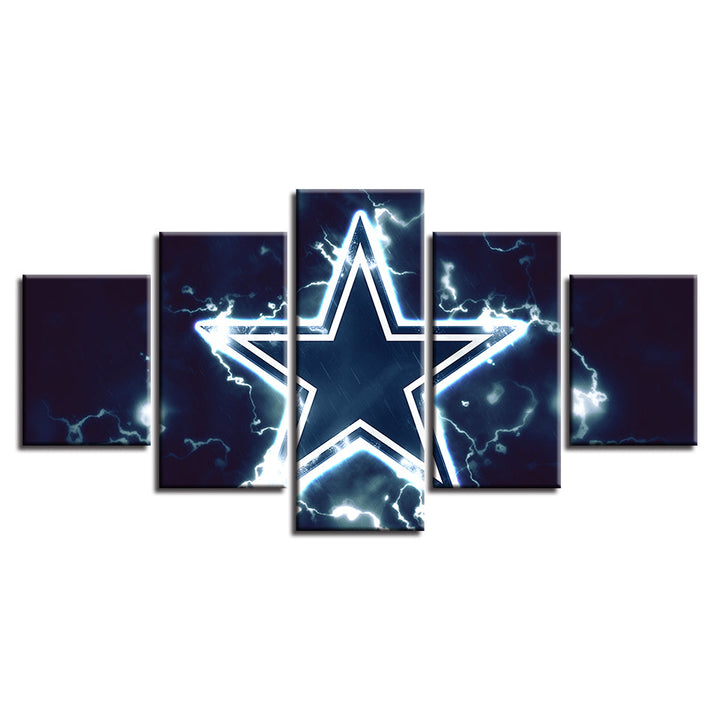 Blue Star Logo 5 Piece - Canvas Wall Art Painting | Bowlift