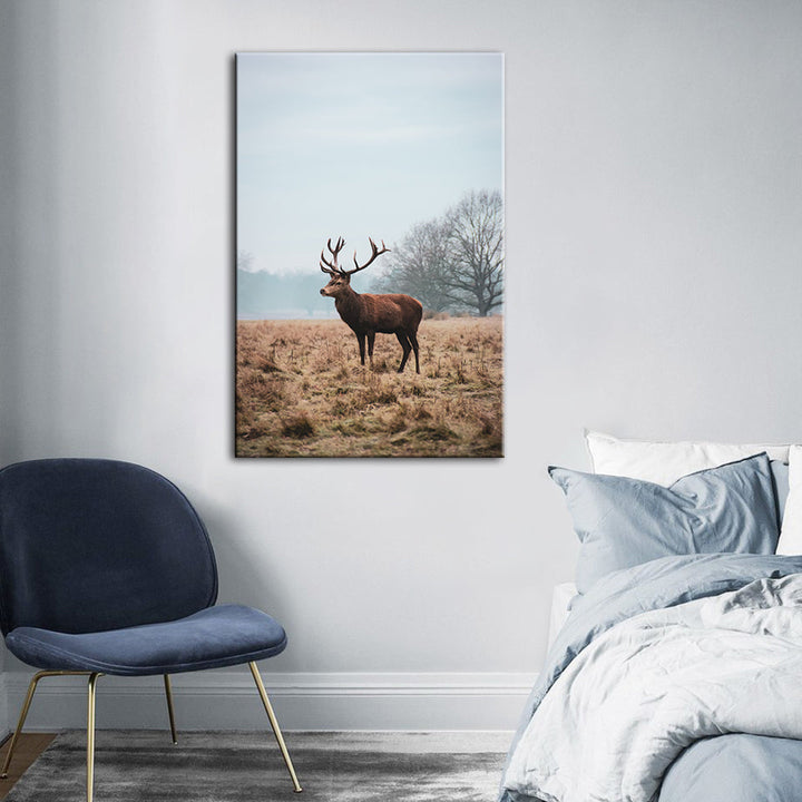 Regal Deer in the Plains - Canvas Wall Art Painting | Bowlift