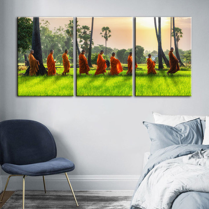 Morning Walk 3 Piece - Canvas Wall Art Painting | Bowlift