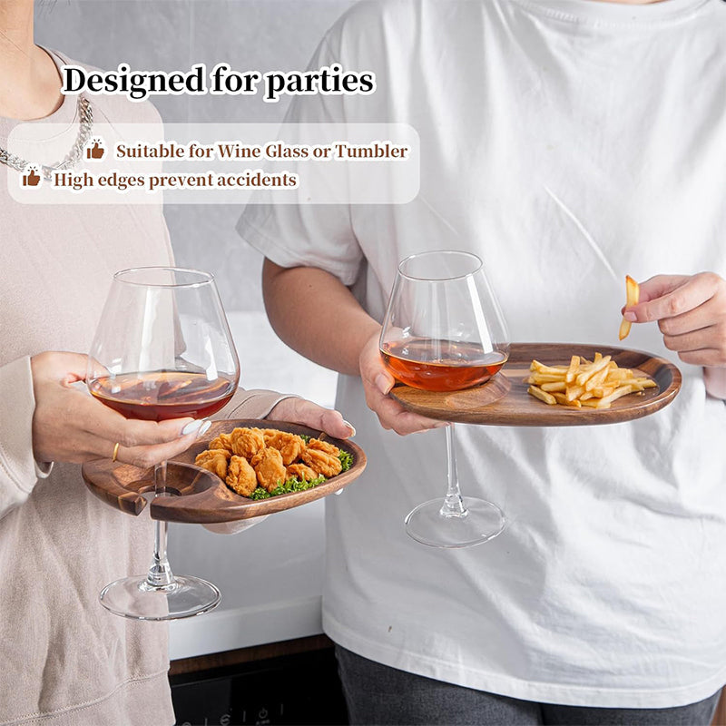 BowLift | Appetizer Plate with Wine Glass Holder