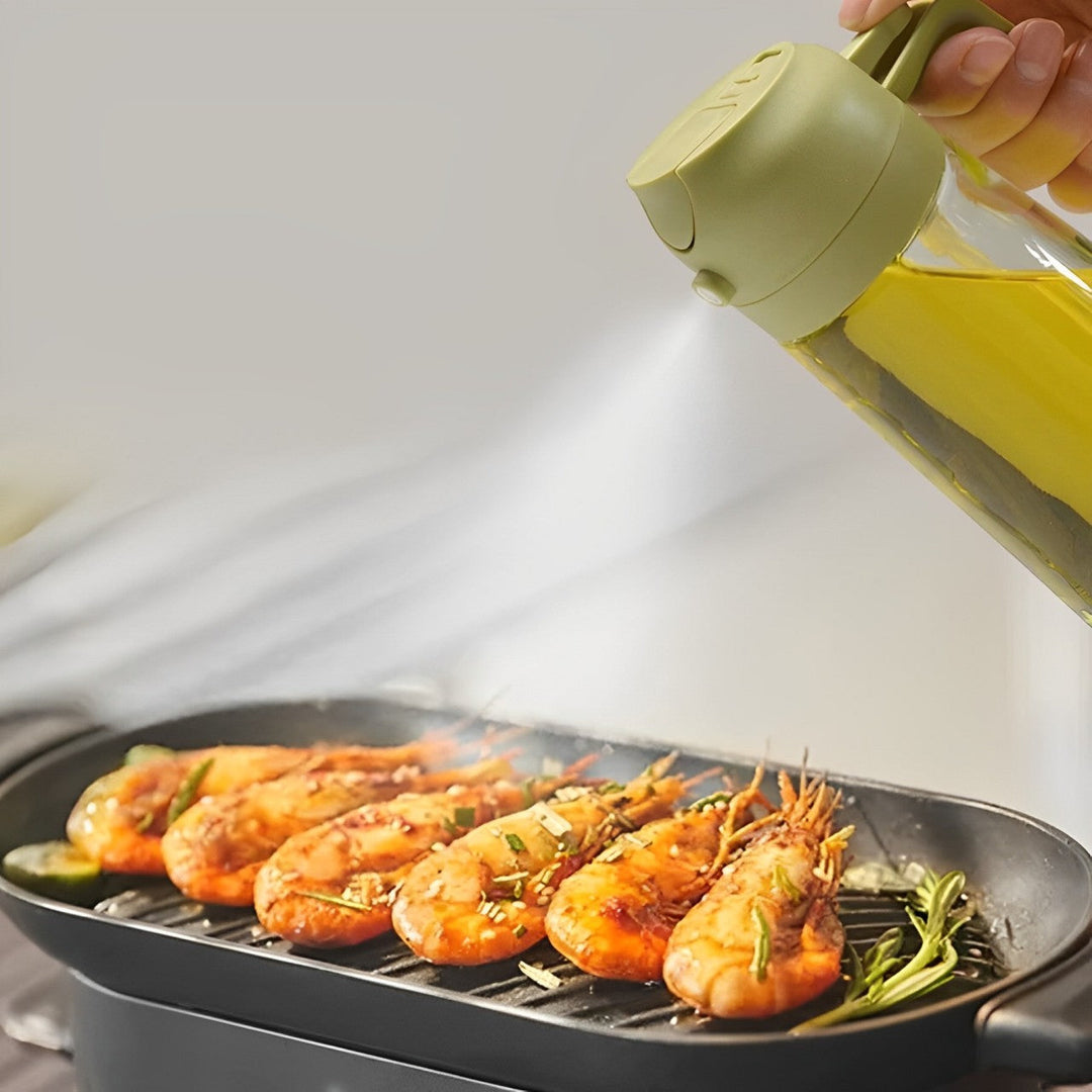 2-in-1 Olive Oil Dispenser and Sprayer for Cooking, Salad, Frying and BBQ Bowlift