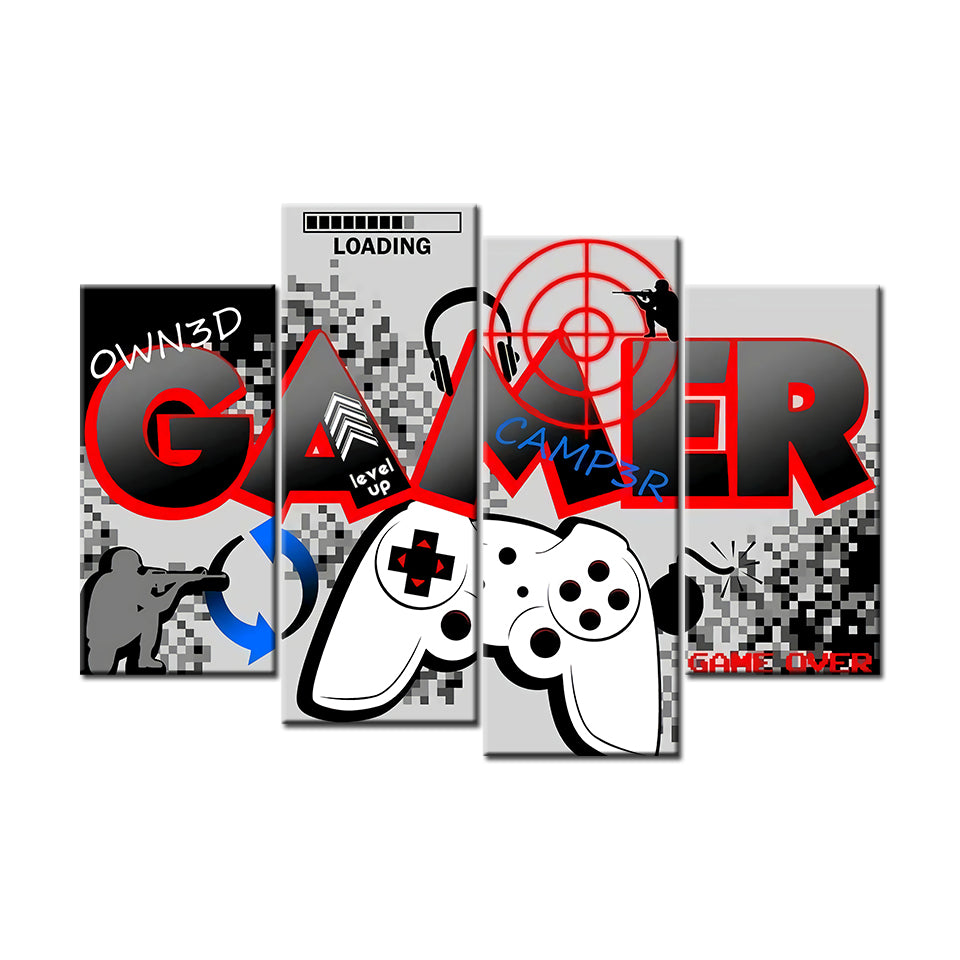 Gamer Board 4 Piece - Canvas Wall Art Painting | Bowlift