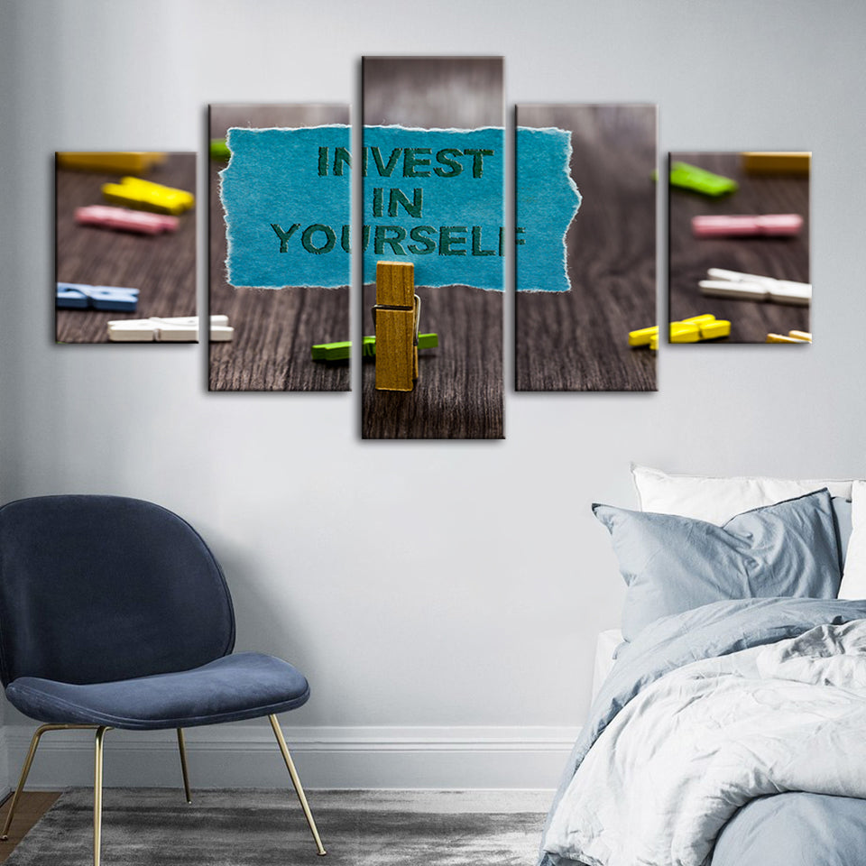 Invest In Yourself 5 Piece - Canvas Wall Art Painting | Bowlift