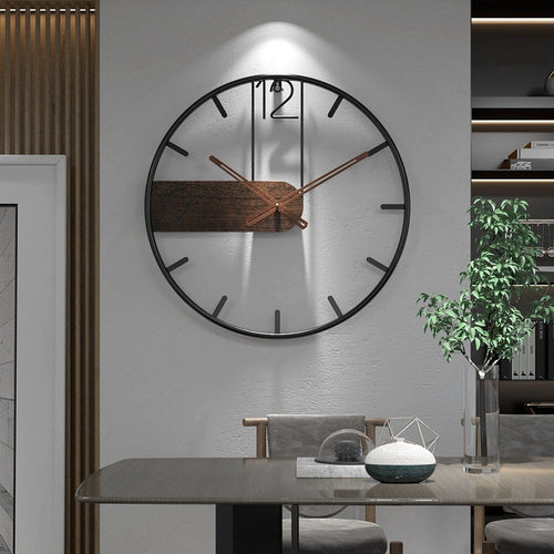 Robust Wall Clock of Steel and Walnut - Stylish Design for Any Interior | Bowlift