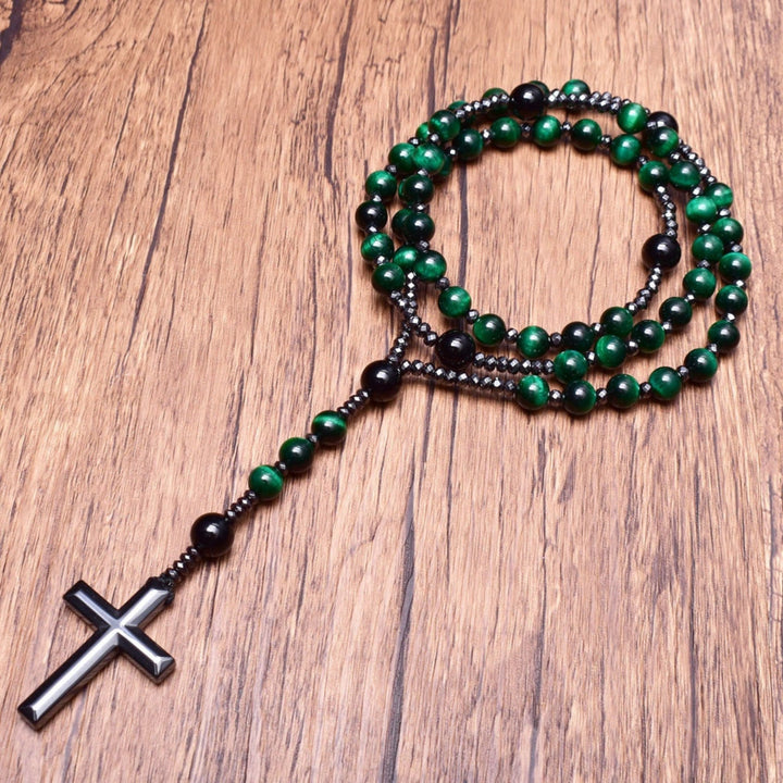 BowLift | Orion Spiritual Necklace with Tiger Eye & Lapis Lazuli – Men's Rosary