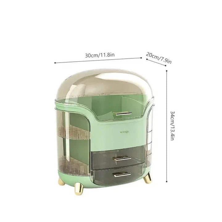 BowLift | Luxury Transparent Makeup Organizer with Sliding Doors and Drawers