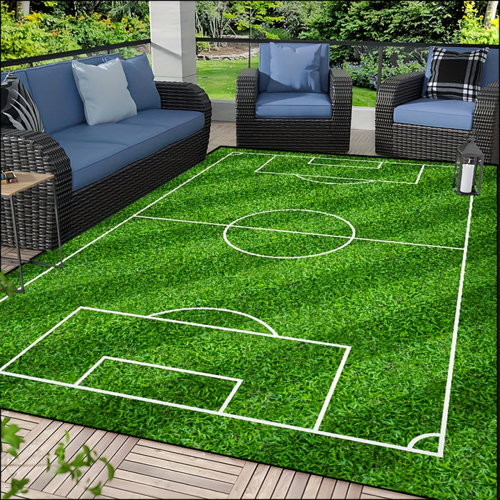 BowLift | SoccerPlay | Non-Slip Washable Rug for Living Room & Bedroom