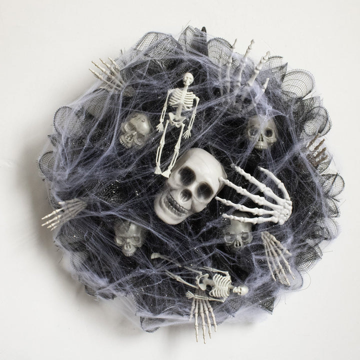 BowLift | Halloween Wreath – Mesh Skull Garland for Door and Wall Decoration