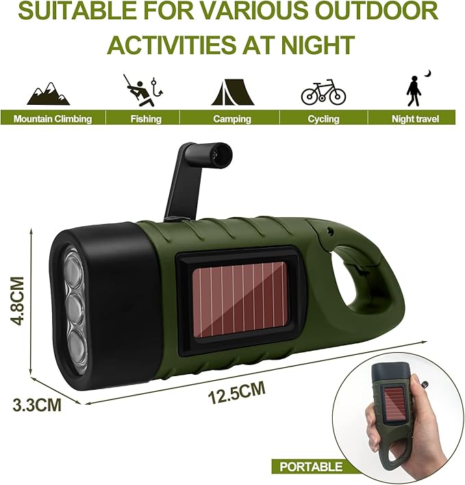 BrightTrail Solar-Crank-LED-Flashlight | Bowlift