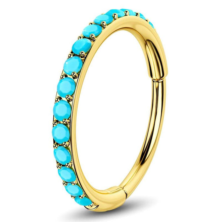 BowLift | Turquoise Accent Hinged Nose Ring