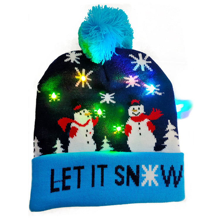 BowLift | Christmas Decoration Knitted LED Light Cap Christmas Tree Snowman Adult Child Hat