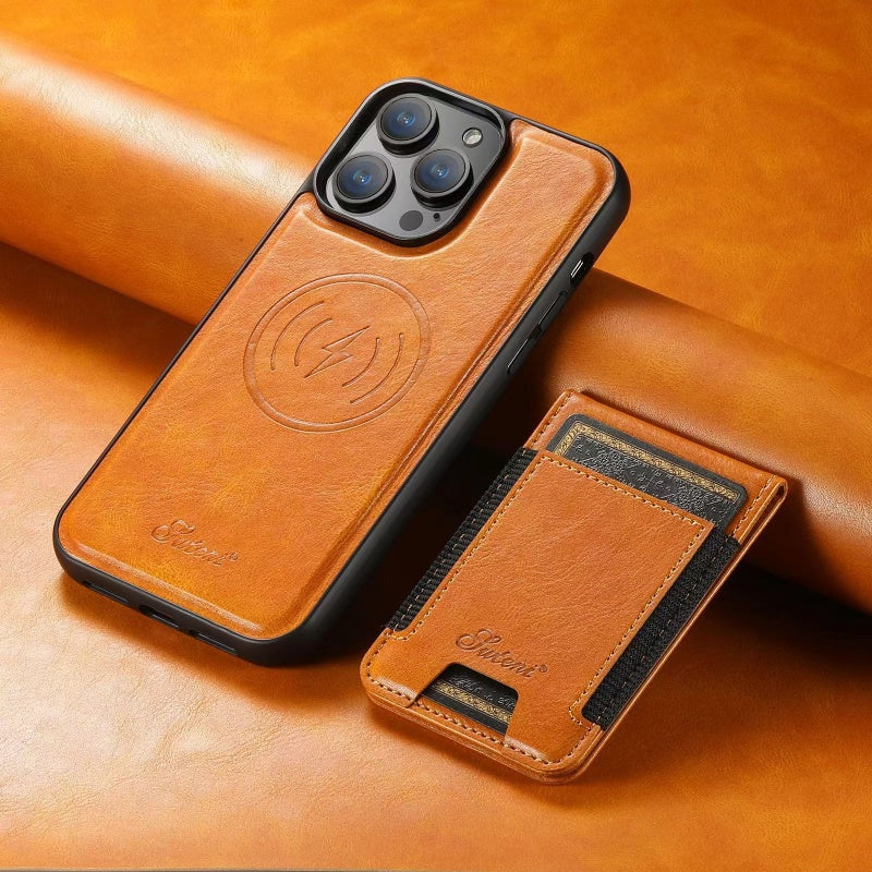 LuxCase Leather Phone Case with Card Slot and Stand – Compatible with iPhone | Bowlift