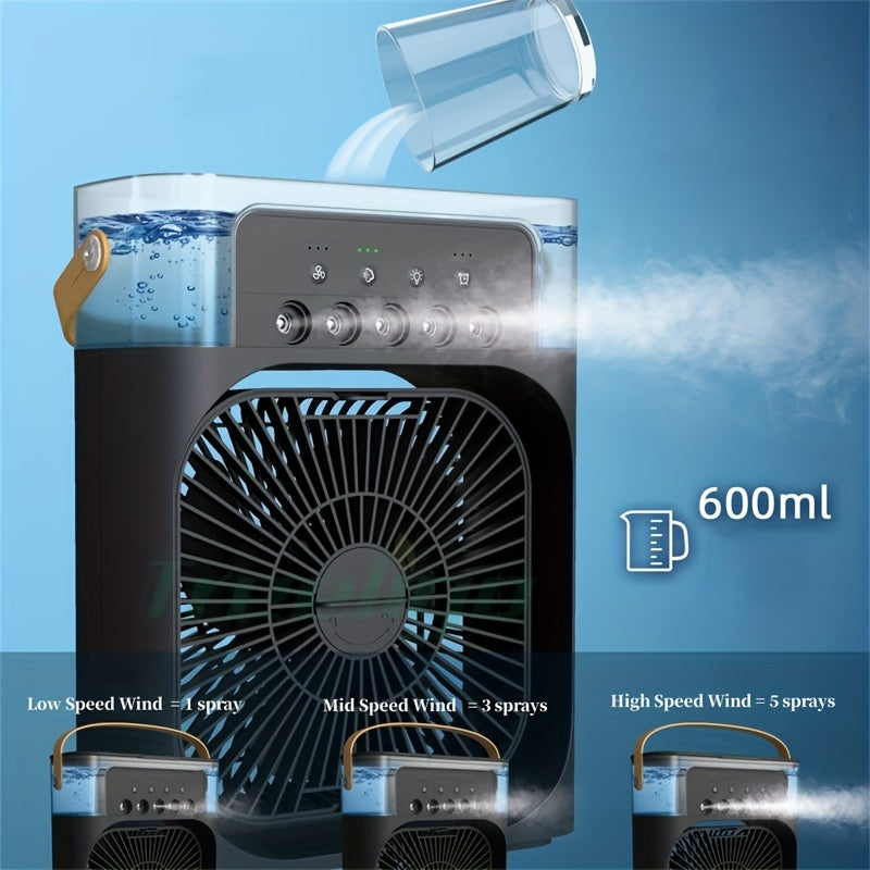 5A 2V Portable 600ml Spray Cooler Fan Desk USB Rechargeable Perfume Humidifier Air Conditioning A/C Cooling Fan 3 Wind Speeds | Bowlift