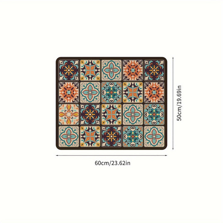 Washing Machine Cover Mat Retro Mosaic | Bowlift