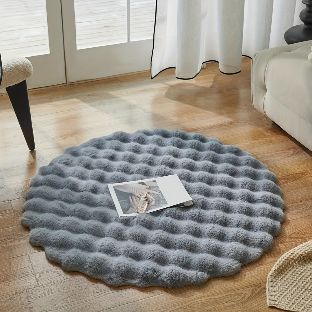 Round fluffy rug for stylish rooms – Soft rug for living room & bedroom | Bowlift