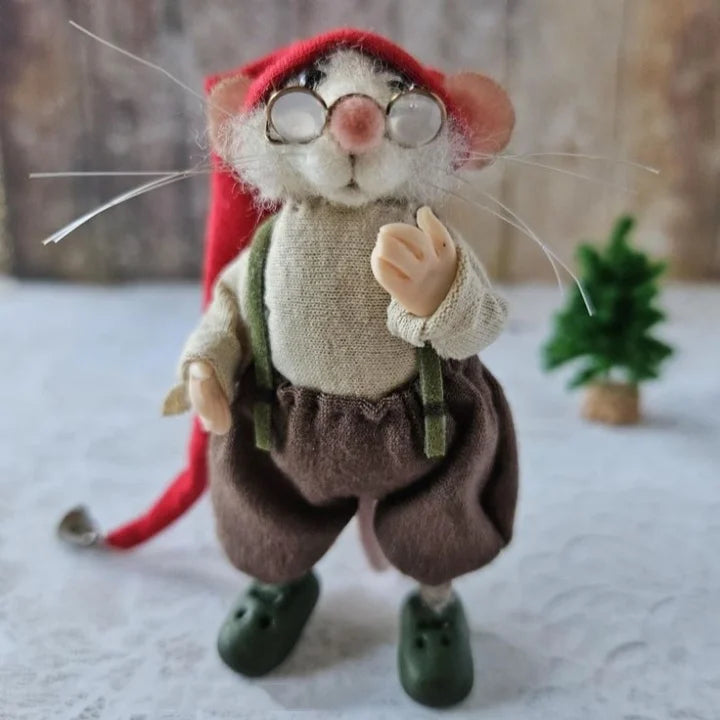 BowLift | Handmade felt mouse | Christmas decoration & gift idea | Needle felted from wool & fabric | Sustainable